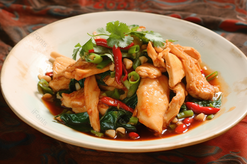 绿色食品椒麻鸡辣椒香菜实拍,高清,摄影图,摄影图片,图片大全,摄影图免费下载